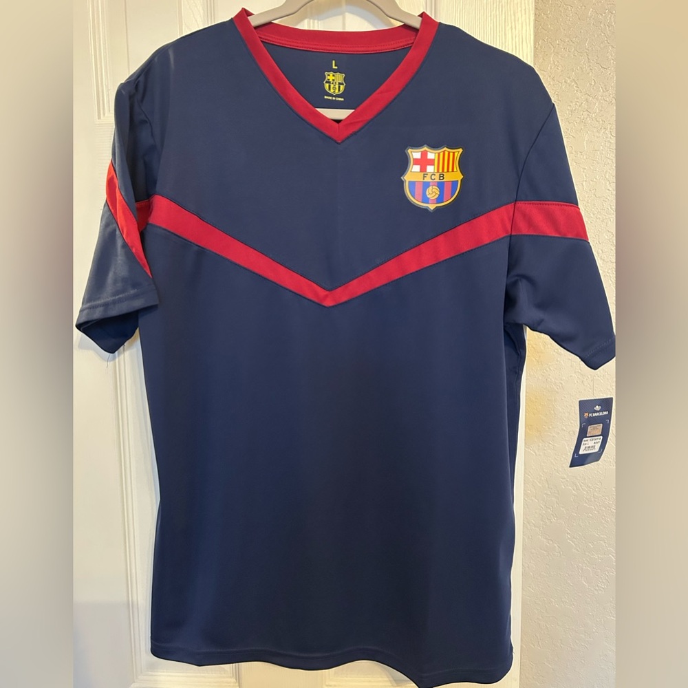 Men's Navy and Burgundy FC Barcelona Training Jersey